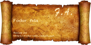 Fodor Ada névjegykártya